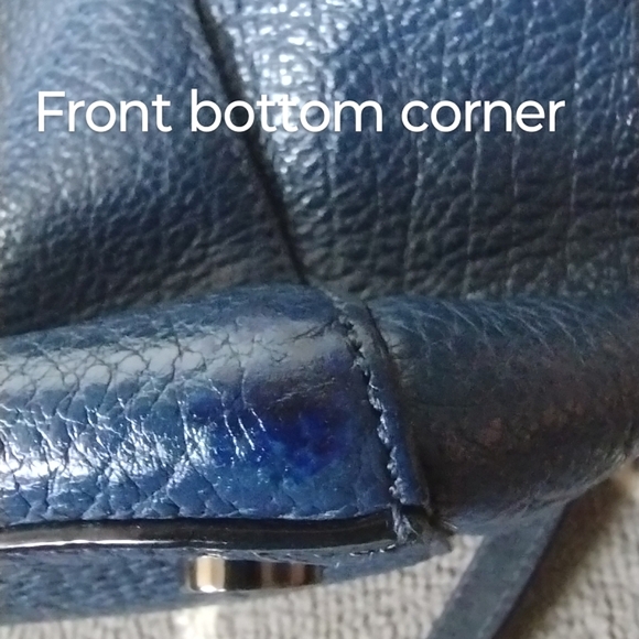 Michael Kors Pebbled Leather Two Tone Satchel Convertible Crossbody Bag - Picture 14 of 16